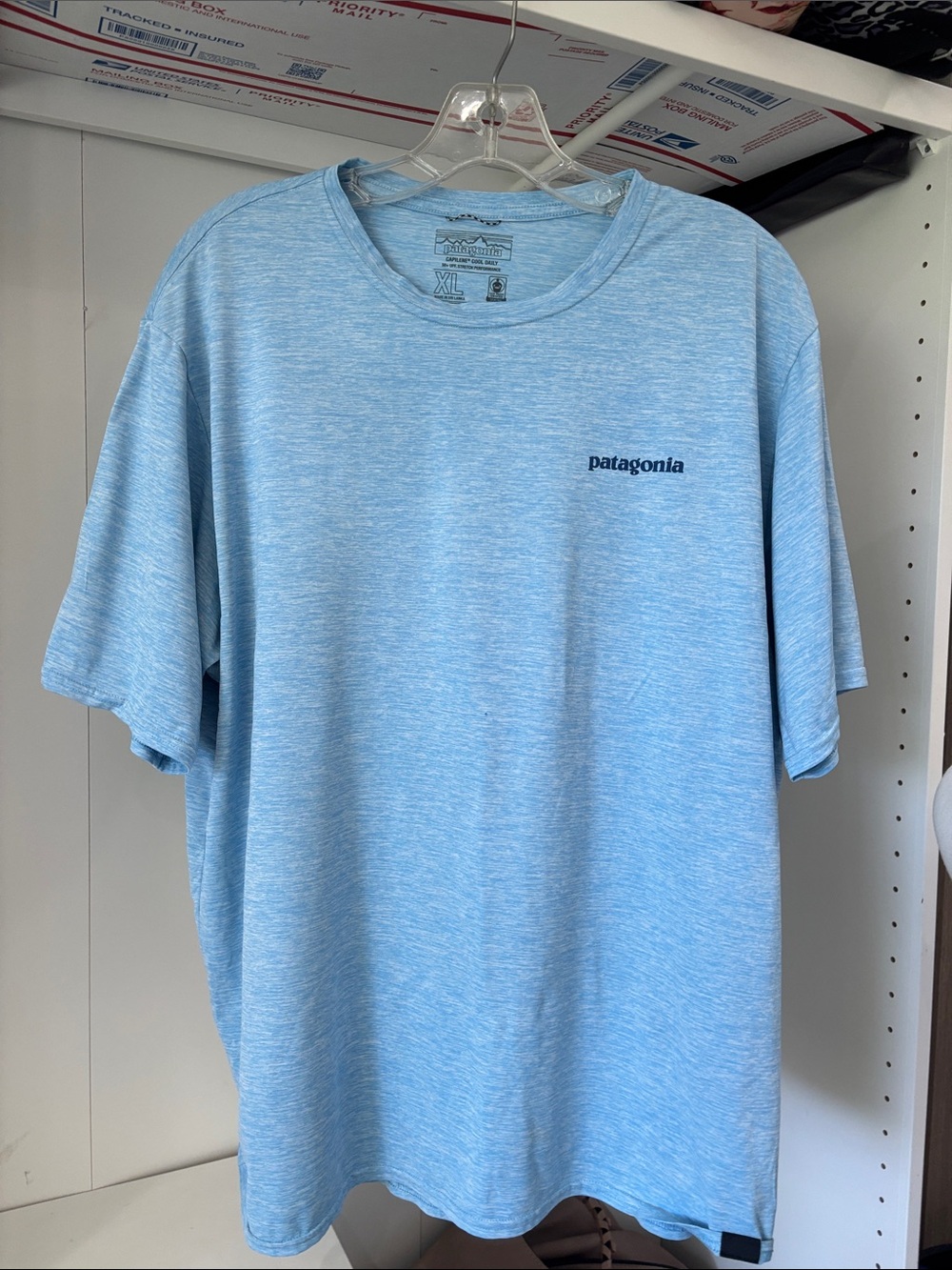 Patagonia Light Blue Heather Short-Sleeve Crew Tee